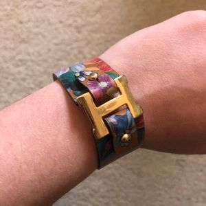 floral leather bracelet